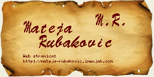 Mateja Rubaković vizit kartica